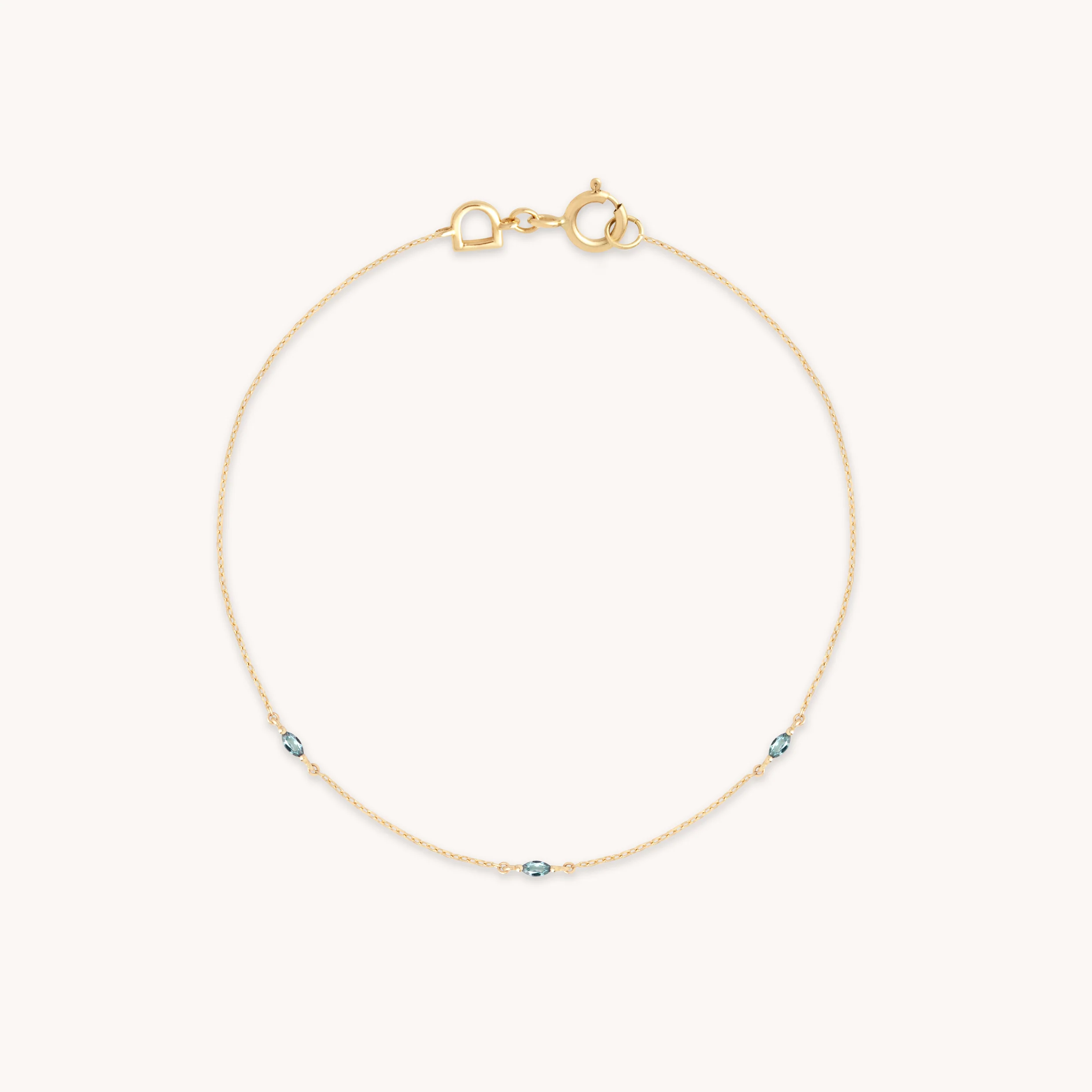 Alexandrite Charm Bracelet in Solid Gold