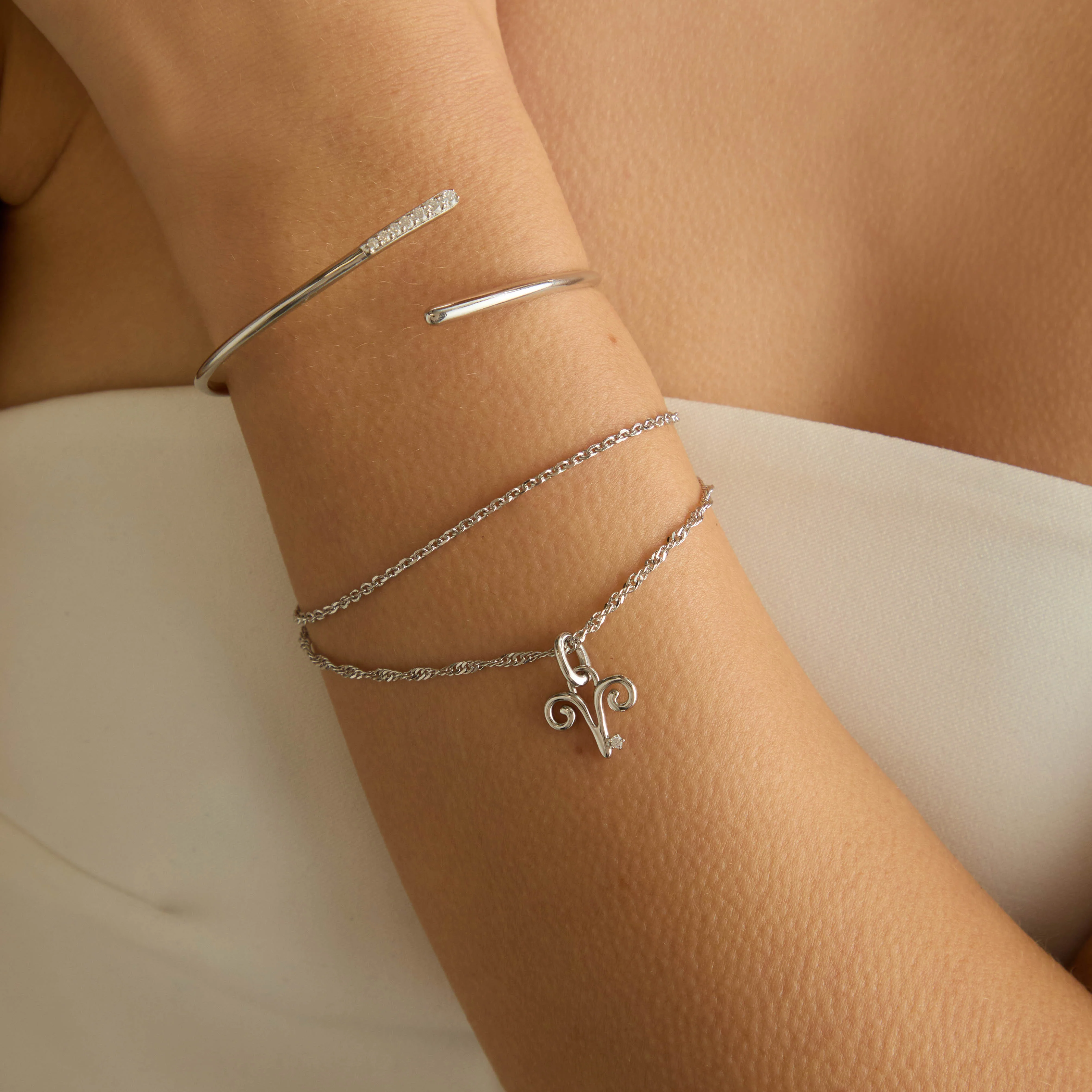 Aries Zodiac Clip Charm in Silver - Image 3