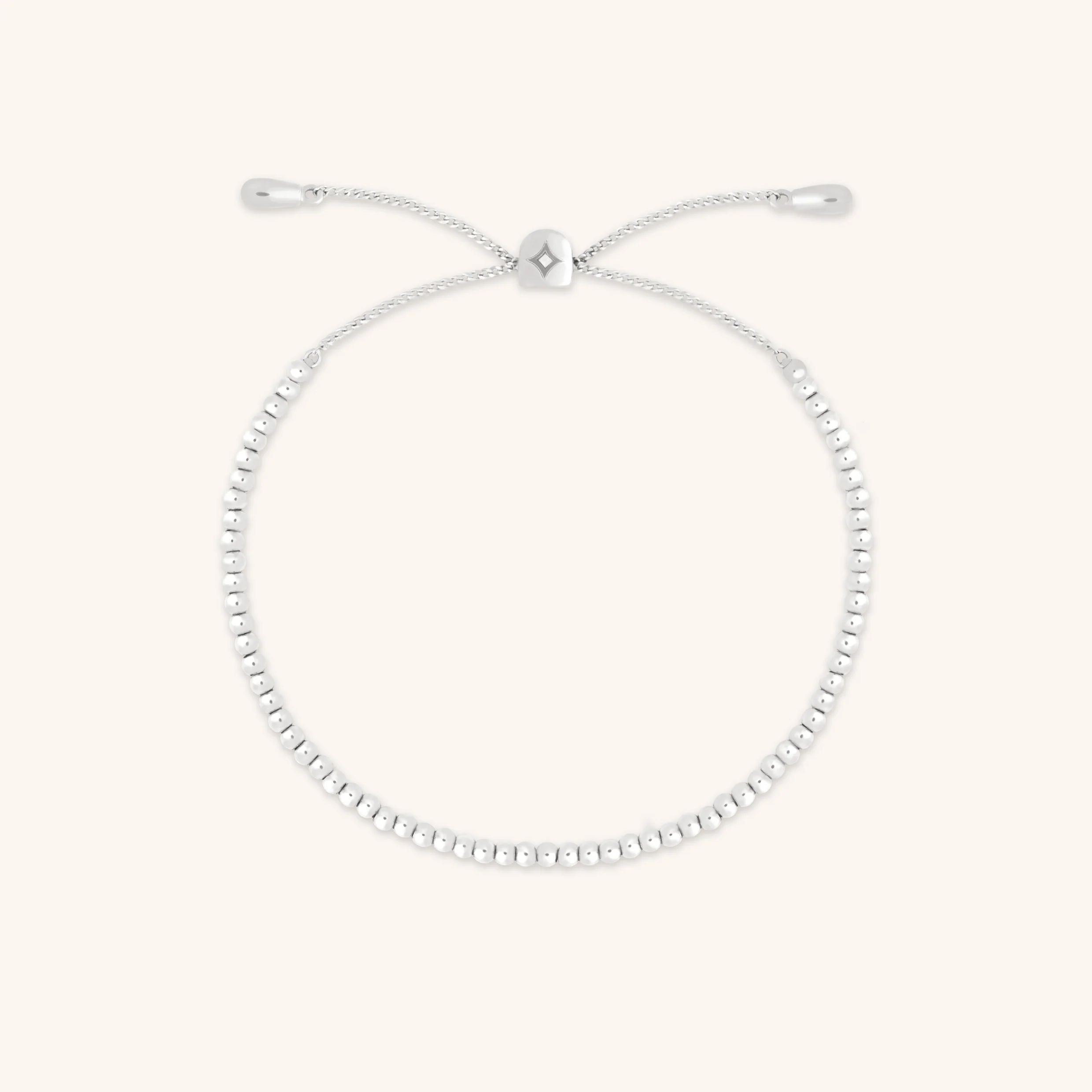Beaded Bracelet in Solid White Gold