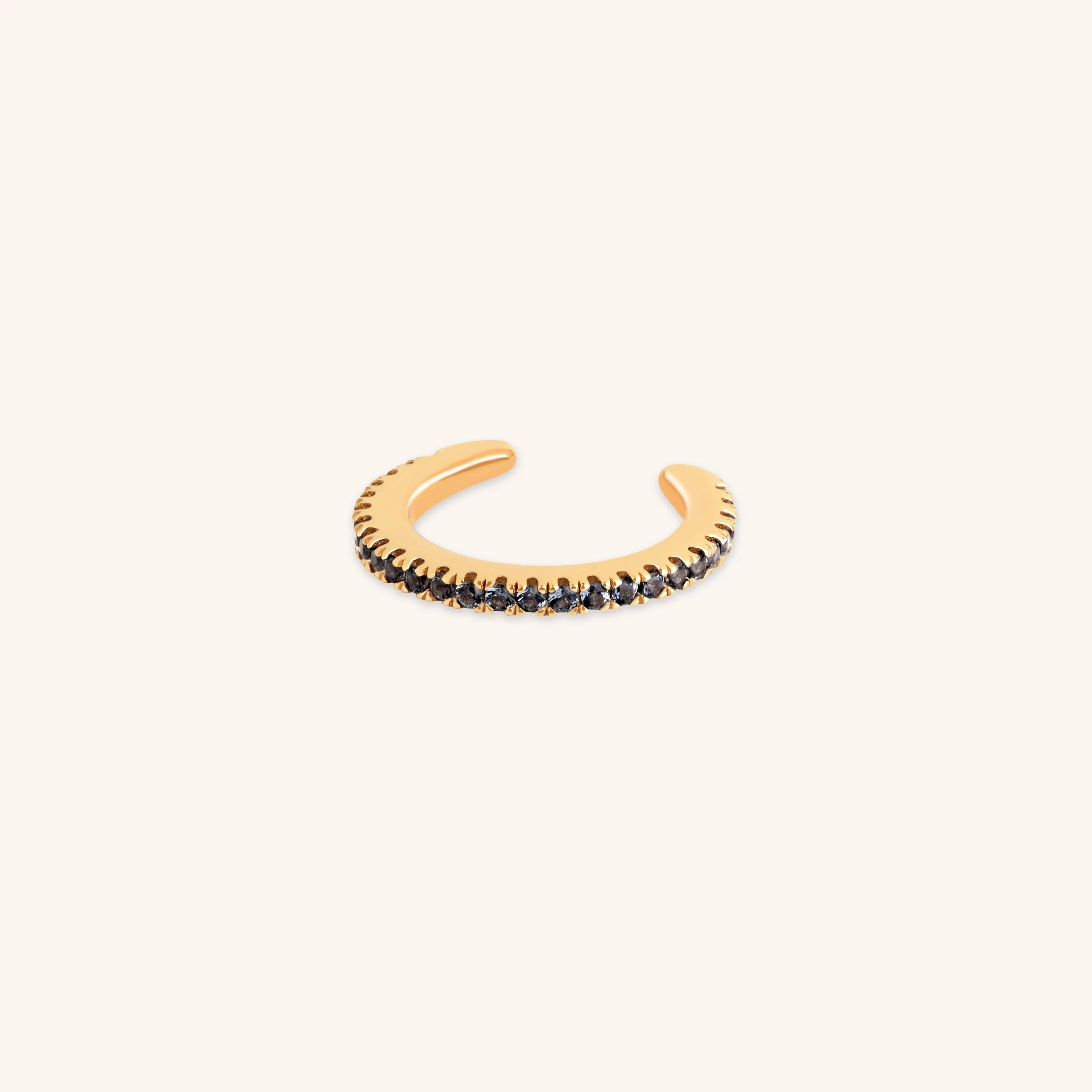 Black Pavé Ear Cuff in Gold