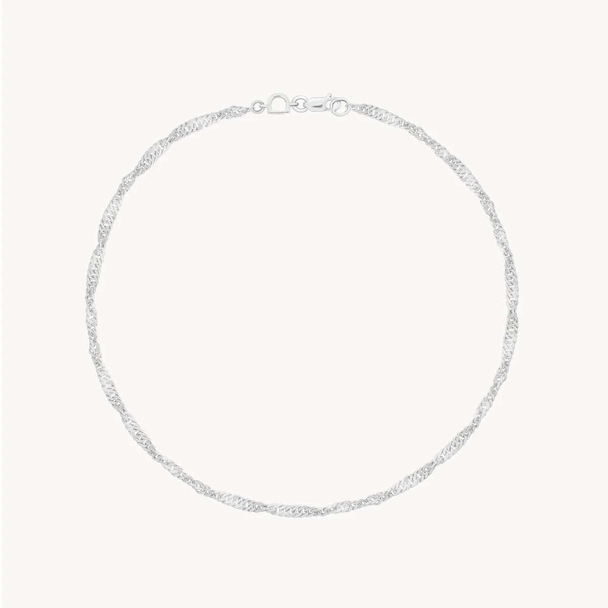 Bold Astrid Story Chain Anklet in Solid White Gold