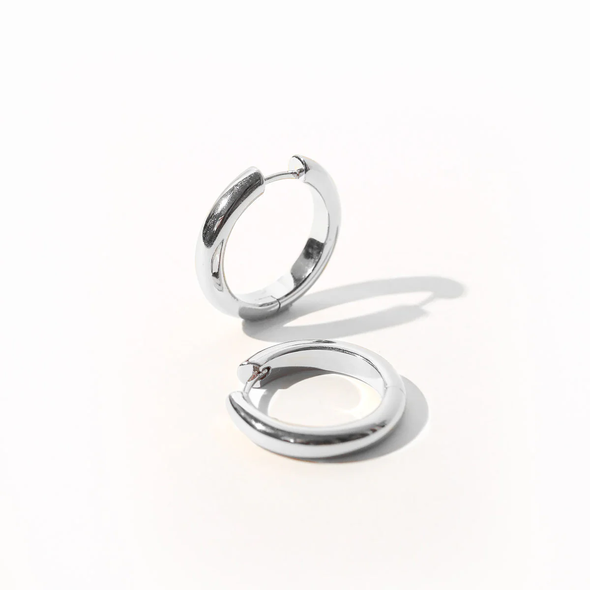 Bold Large Hoops in Silver - Image 3