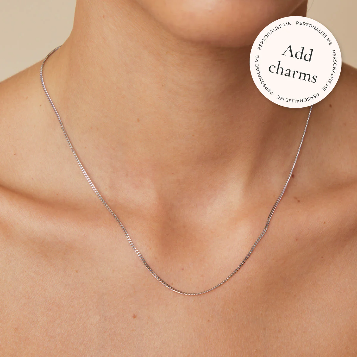 Bold Miyu Story Chain Necklace in Solid White Gold - Image 2