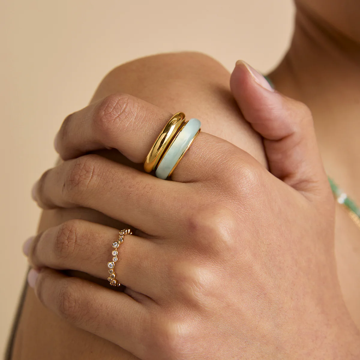 Bold Stacking Ring in Gold - Image 3