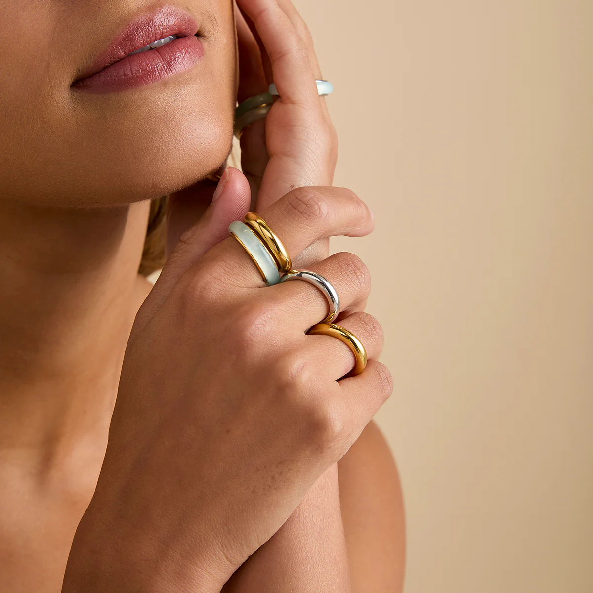 Bold Stacking Ring in Silver - Image 3