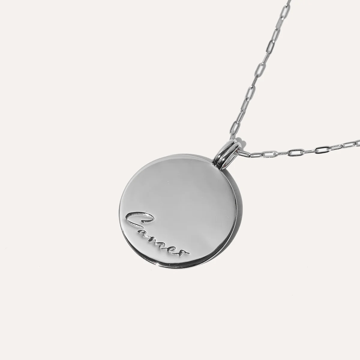 Cancer Bold Zodiac Pendant Necklace in Silver - Image 5