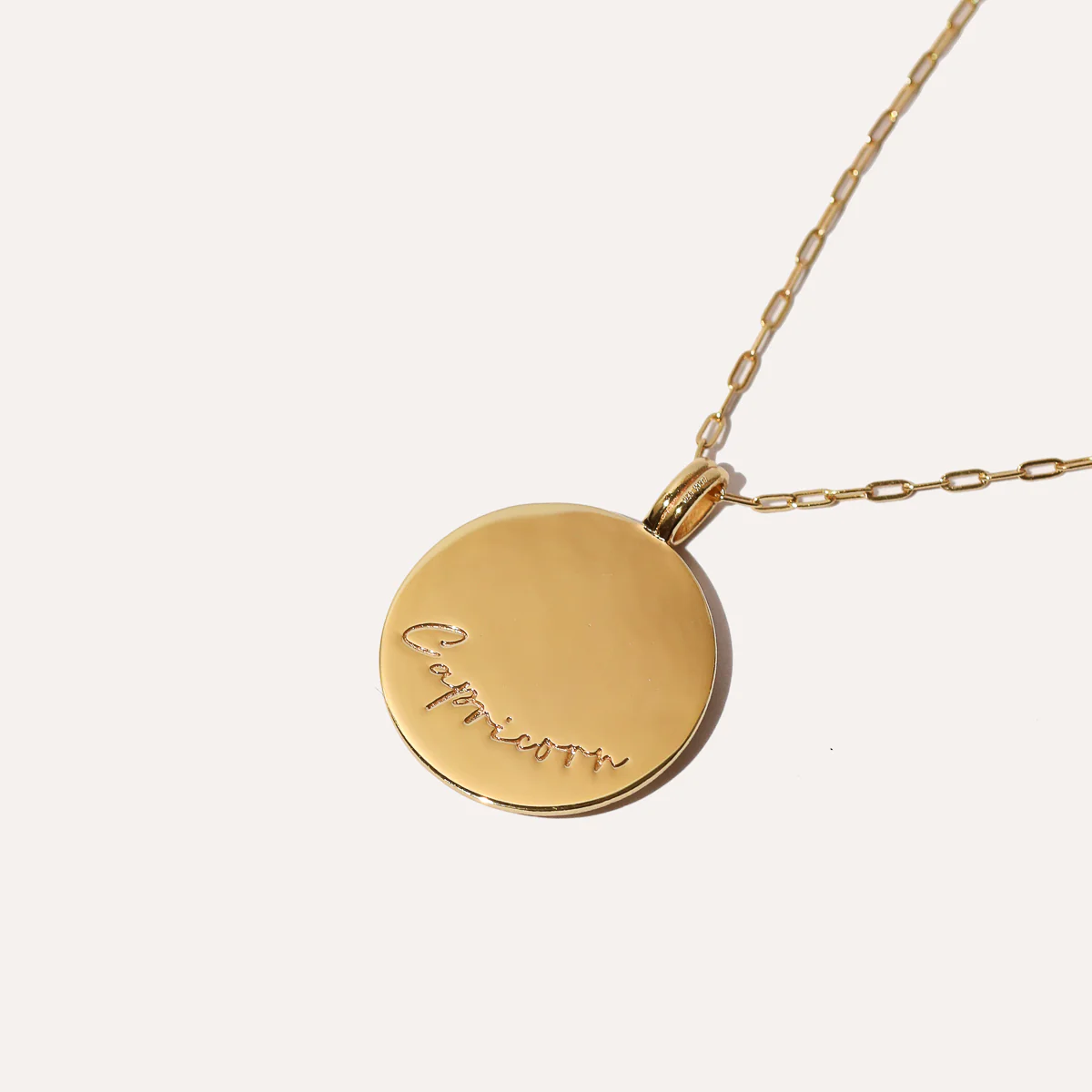 Capricorn Bold Zodiac Pendant Necklace in Gold - Image 5