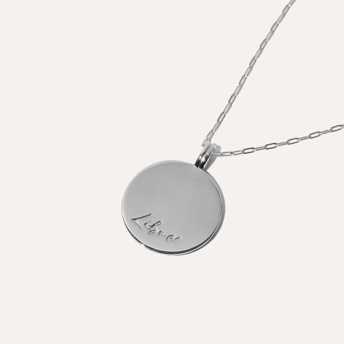 Libra Bold Zodiac Pendant Necklace in Silver - Image 5