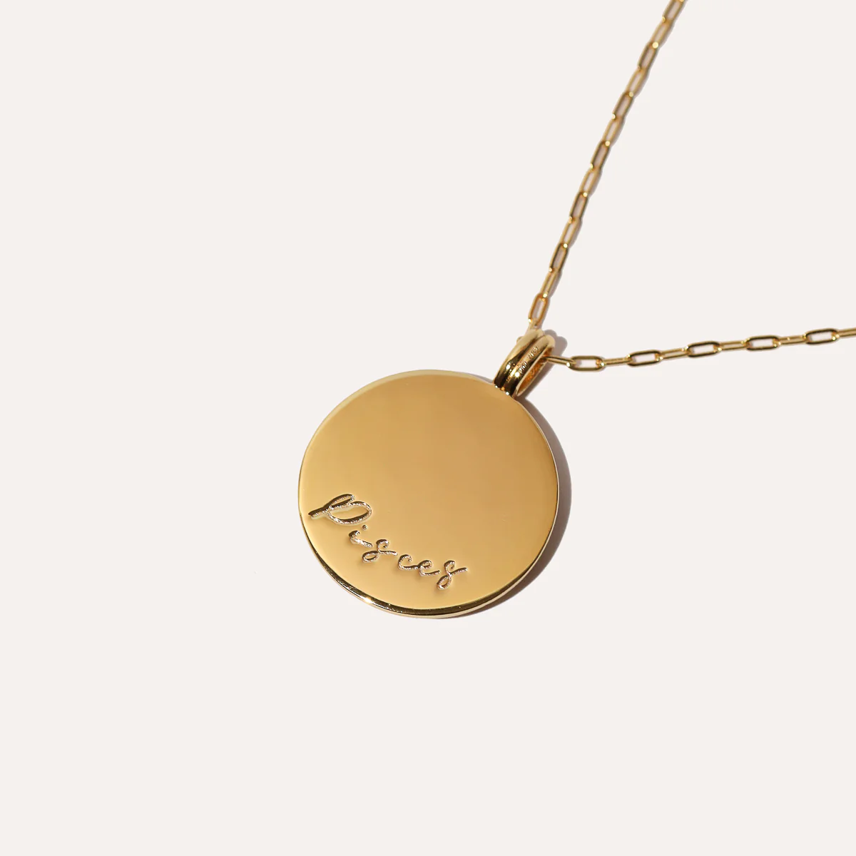 Pisces Bold Zodiac Pendant Necklace in Gold - Image 5