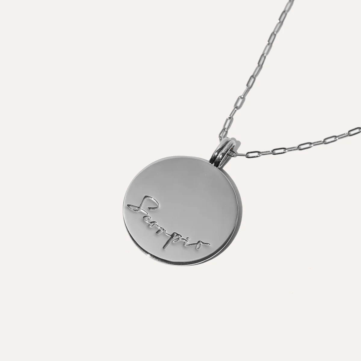 Scorpio Bold Zodiac Pendant Necklace in Silver - Image 5