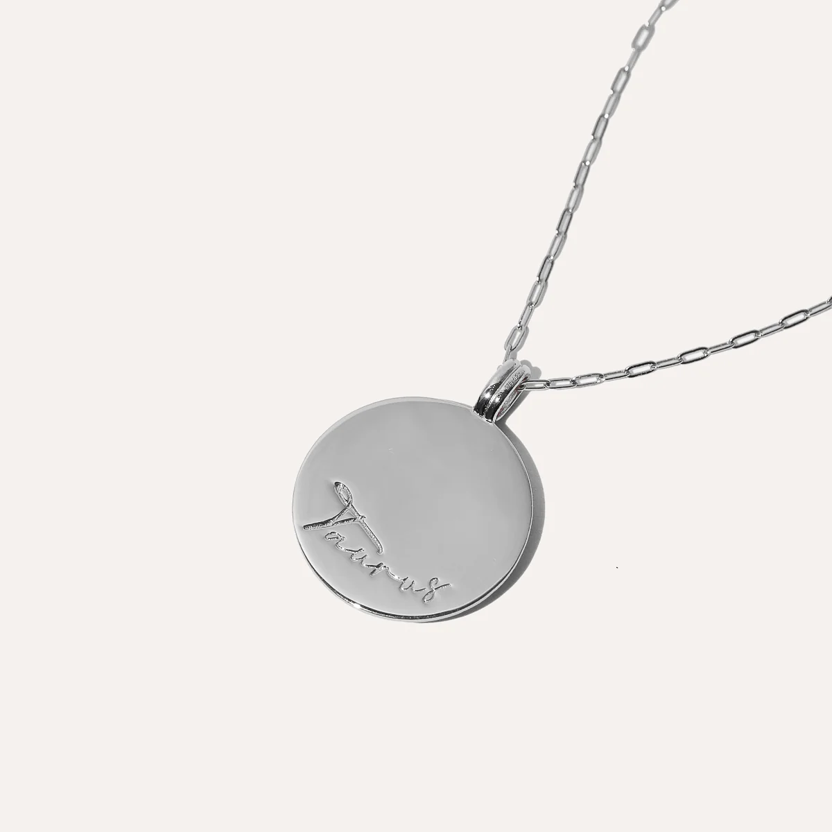 Taurus Bold Zodiac Pendant Necklace in Silver - Image 5