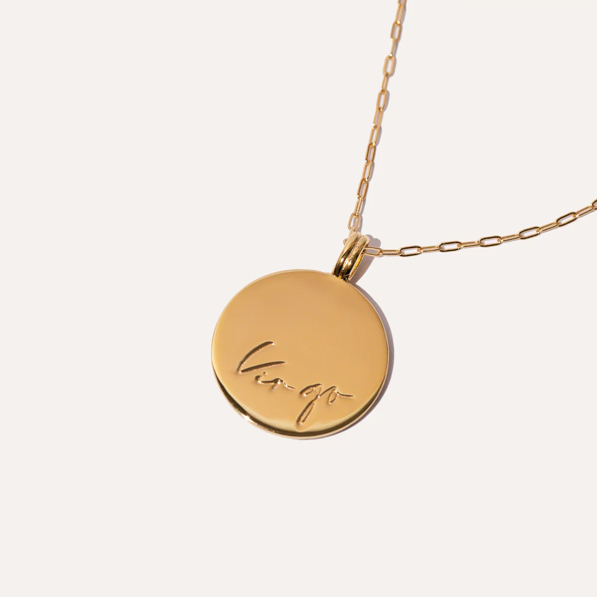 Virgo Bold Zodiac Pendant Necklace in Gold - Image 5