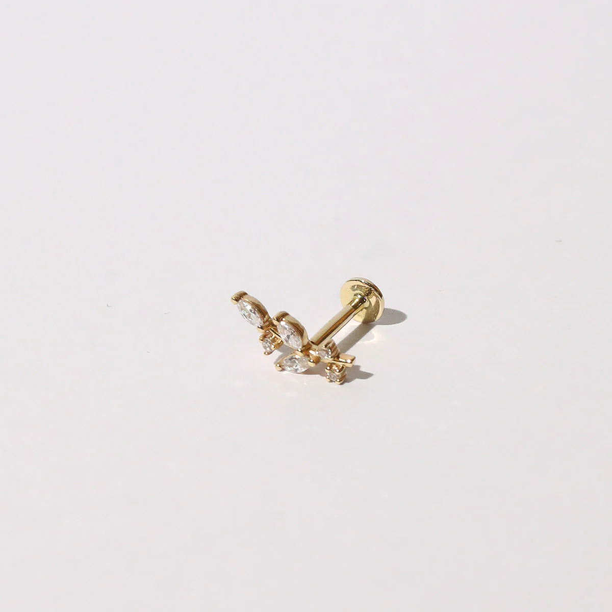 Botanical Piercing Stud in Solid Gold - Image 3