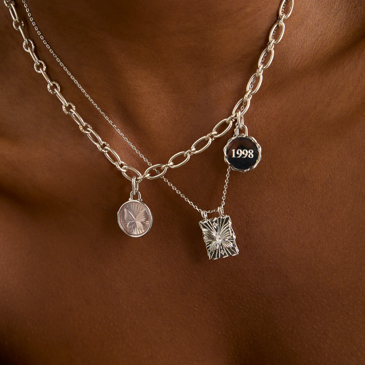 Butterfly Pendant Necklace in Silver - Image 4