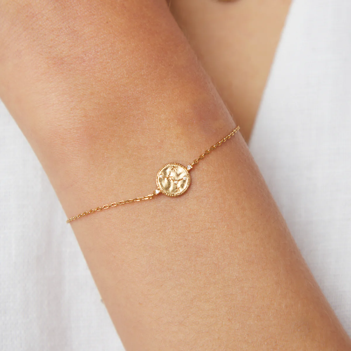 Cancer Zodiac Bracelet in Gold - Image 2
