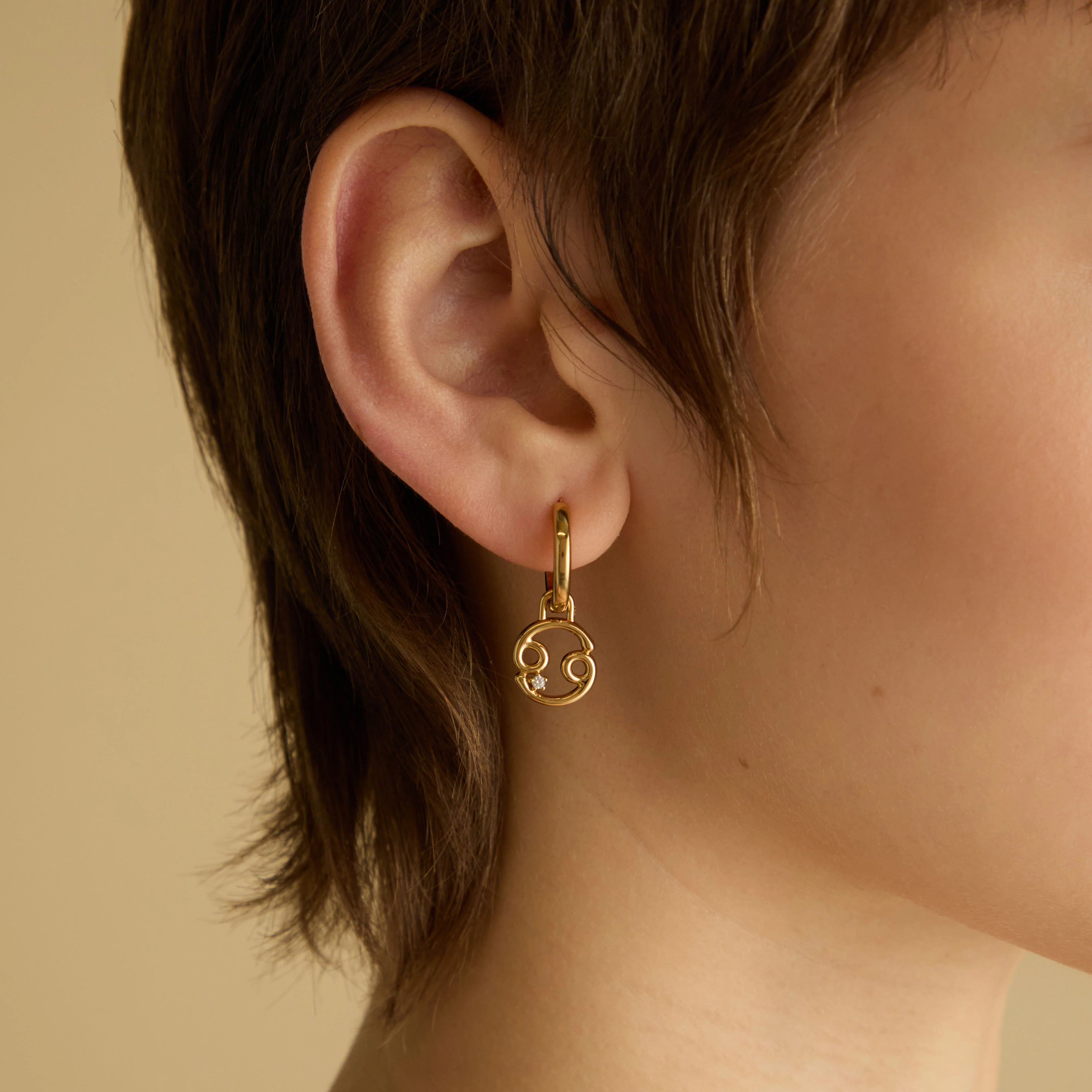 Cancer Zodiac Clip Charm in Gold - Image 2