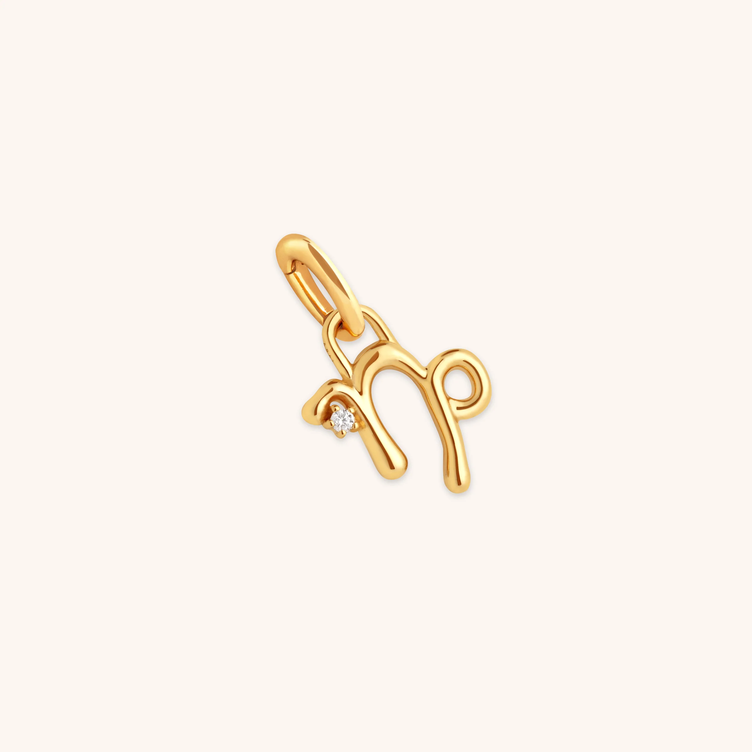 Capricorn Zodiac Clip Charm in Gold