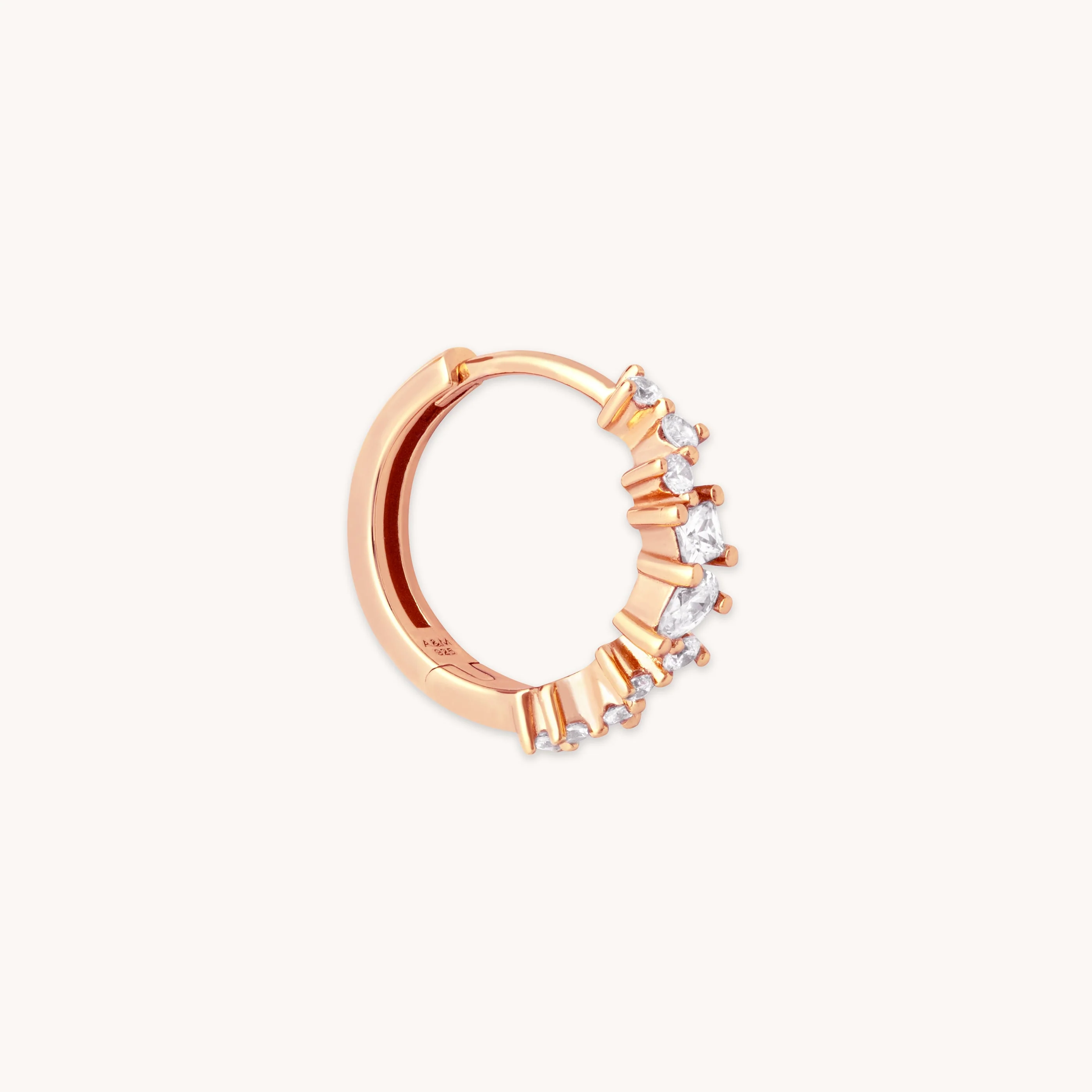 Celestial Crystal 11.5mm Hoop in Rose Gold