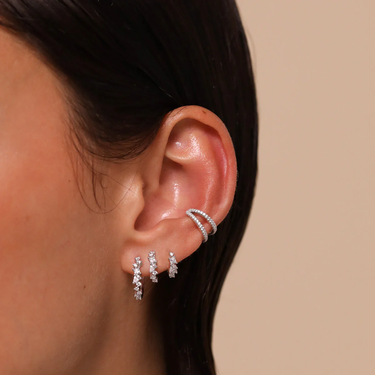 Celestial Crystal 11.5mm Hoop in Silver - Image 4