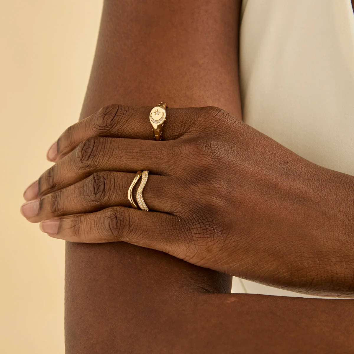 Cosmic Signet Ring in Gold - Image 3