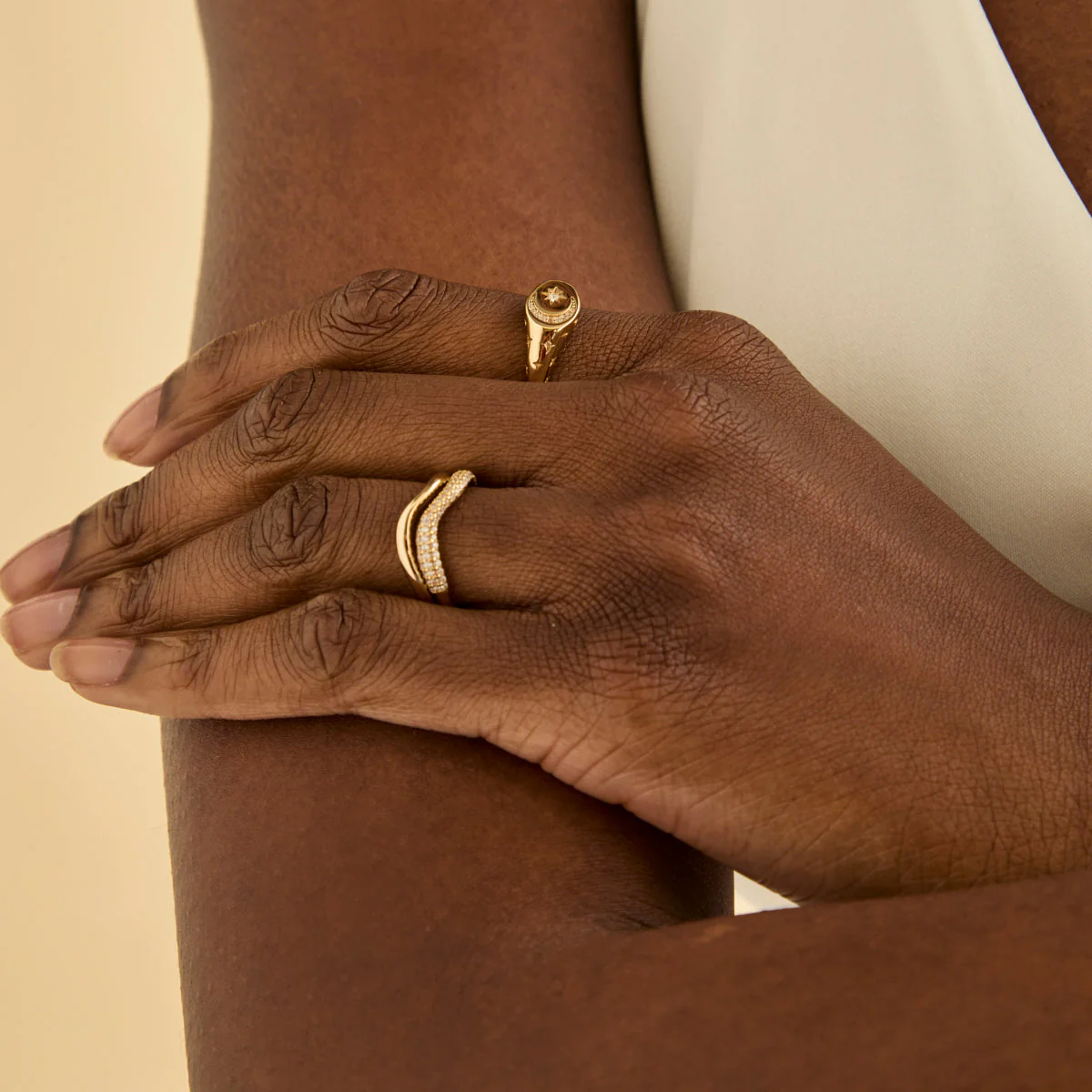 Cosmic Signet Ring in Gold - Image 6