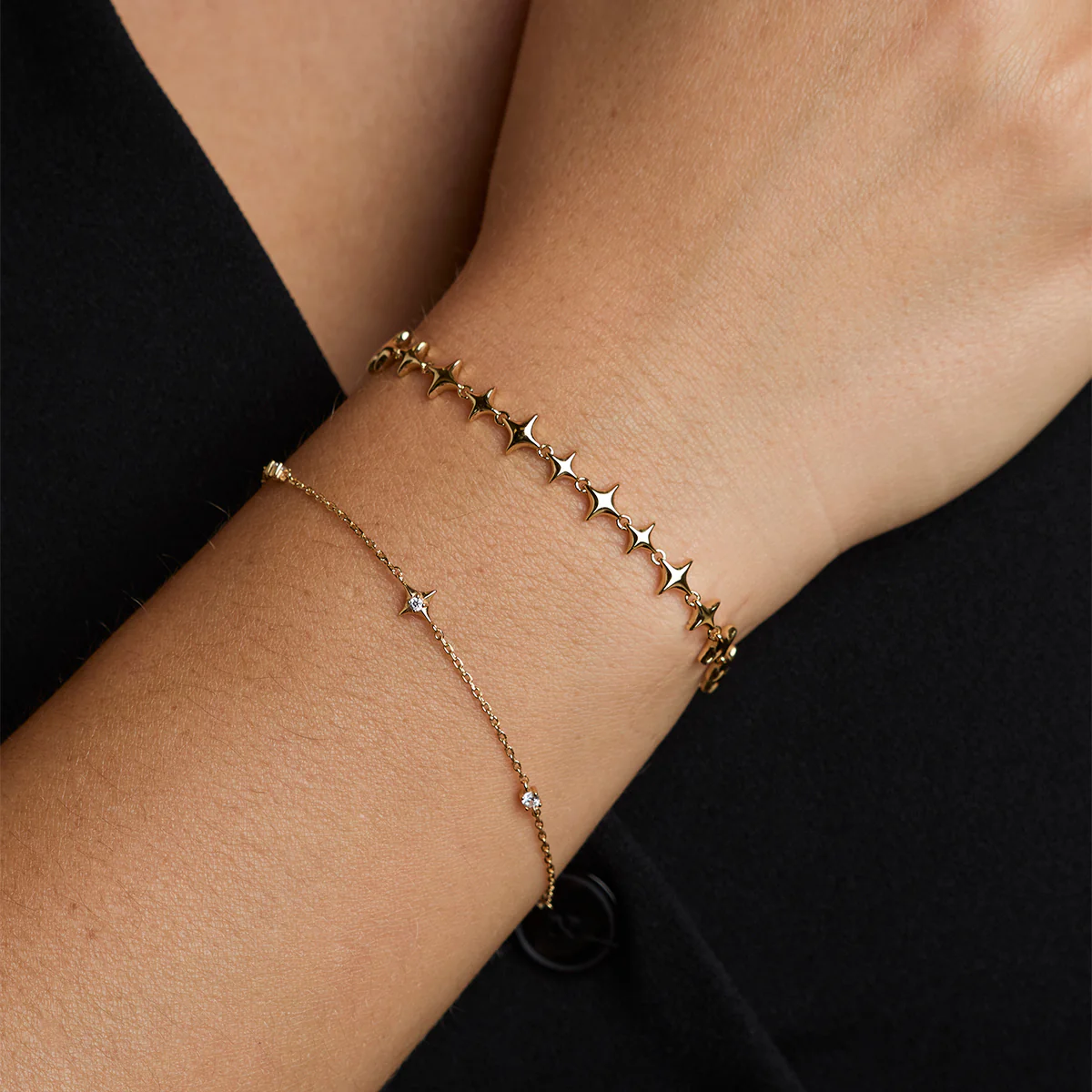 Cosmic Star Chain Bracelet in Gold - Image 3
