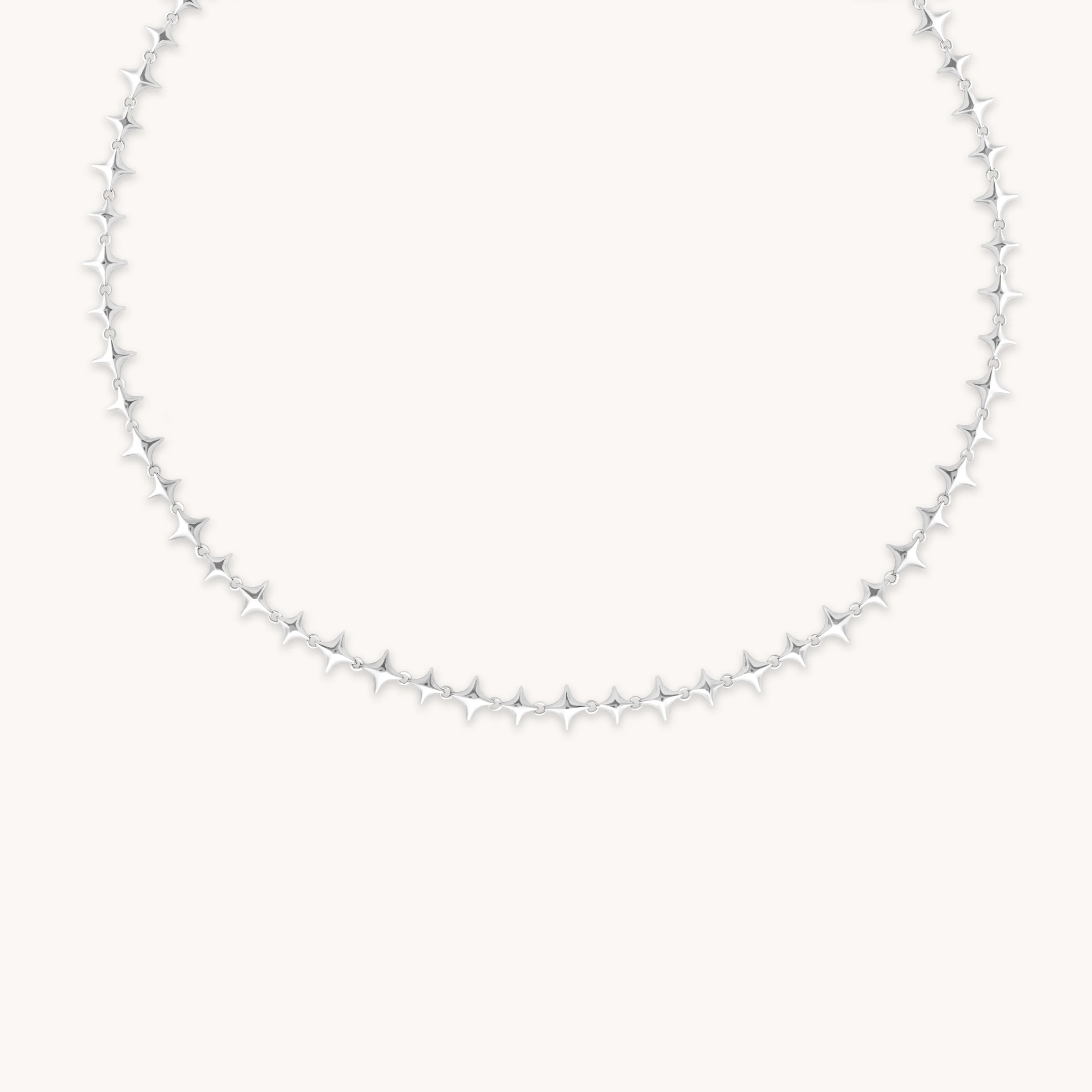 Cosmic Star Chain Necklace in Silver
