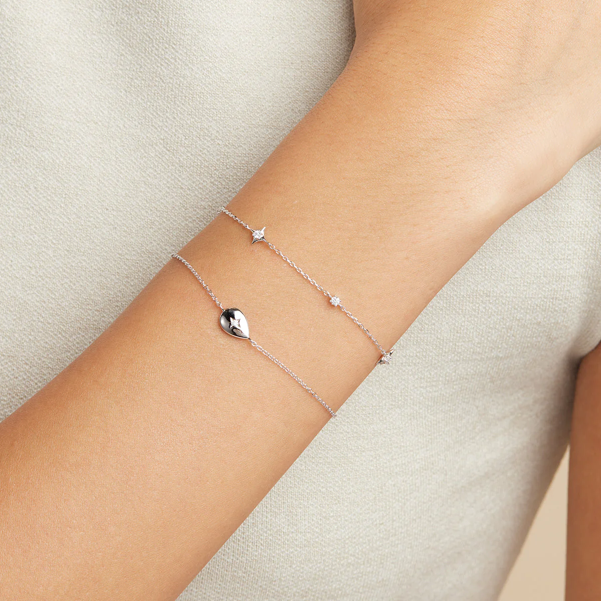 Cosmic Star Charm Bracelet in Silver - Image 3