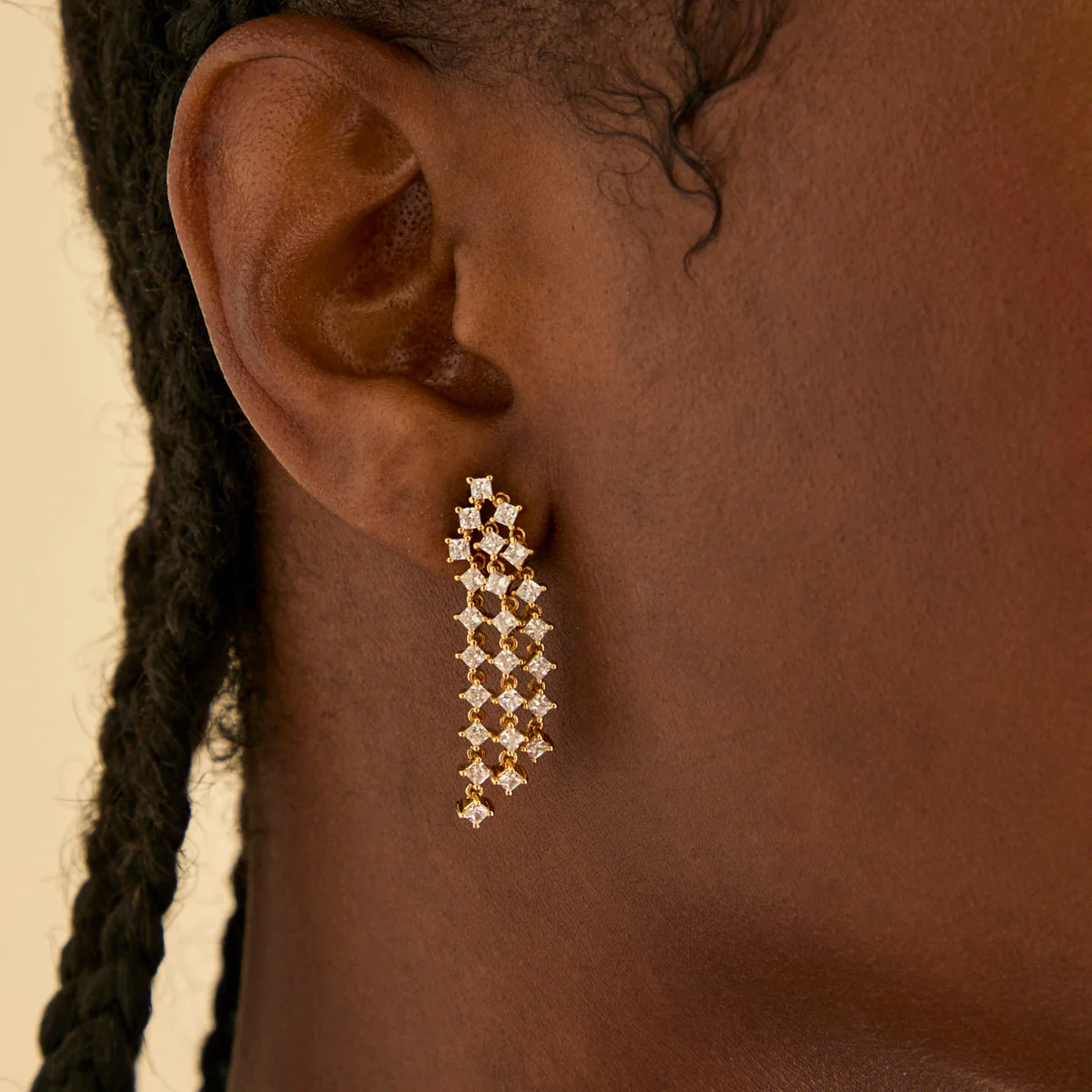Cosmic Star Statement Earrings in Gold - Image 4