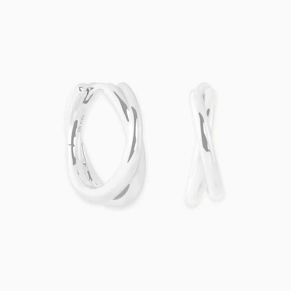 Crossover Illusion Hoops in Silver