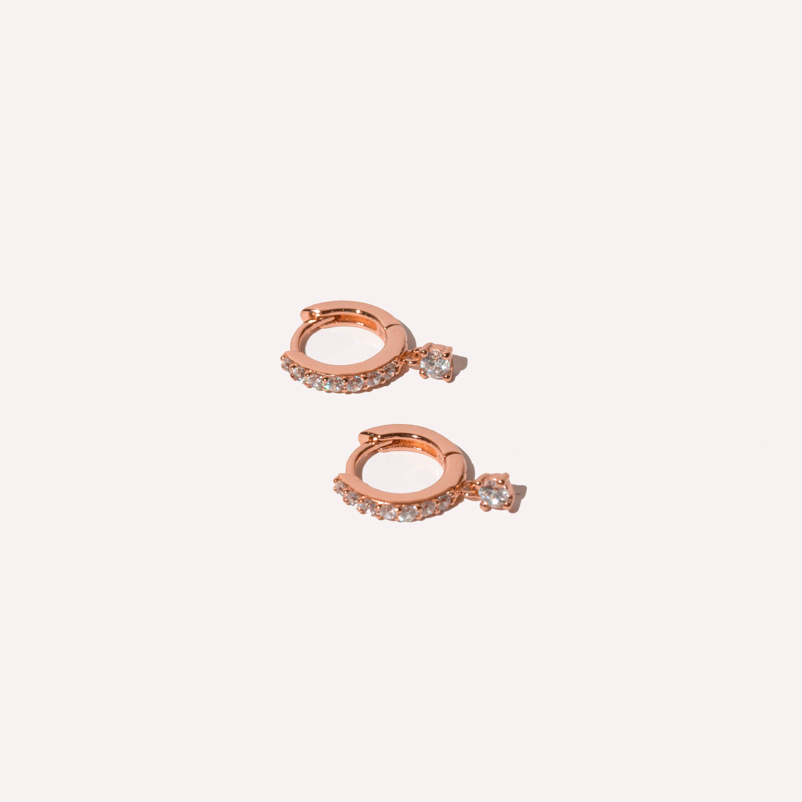 Crystal Charm Huggies in Rose Gold - Image 3