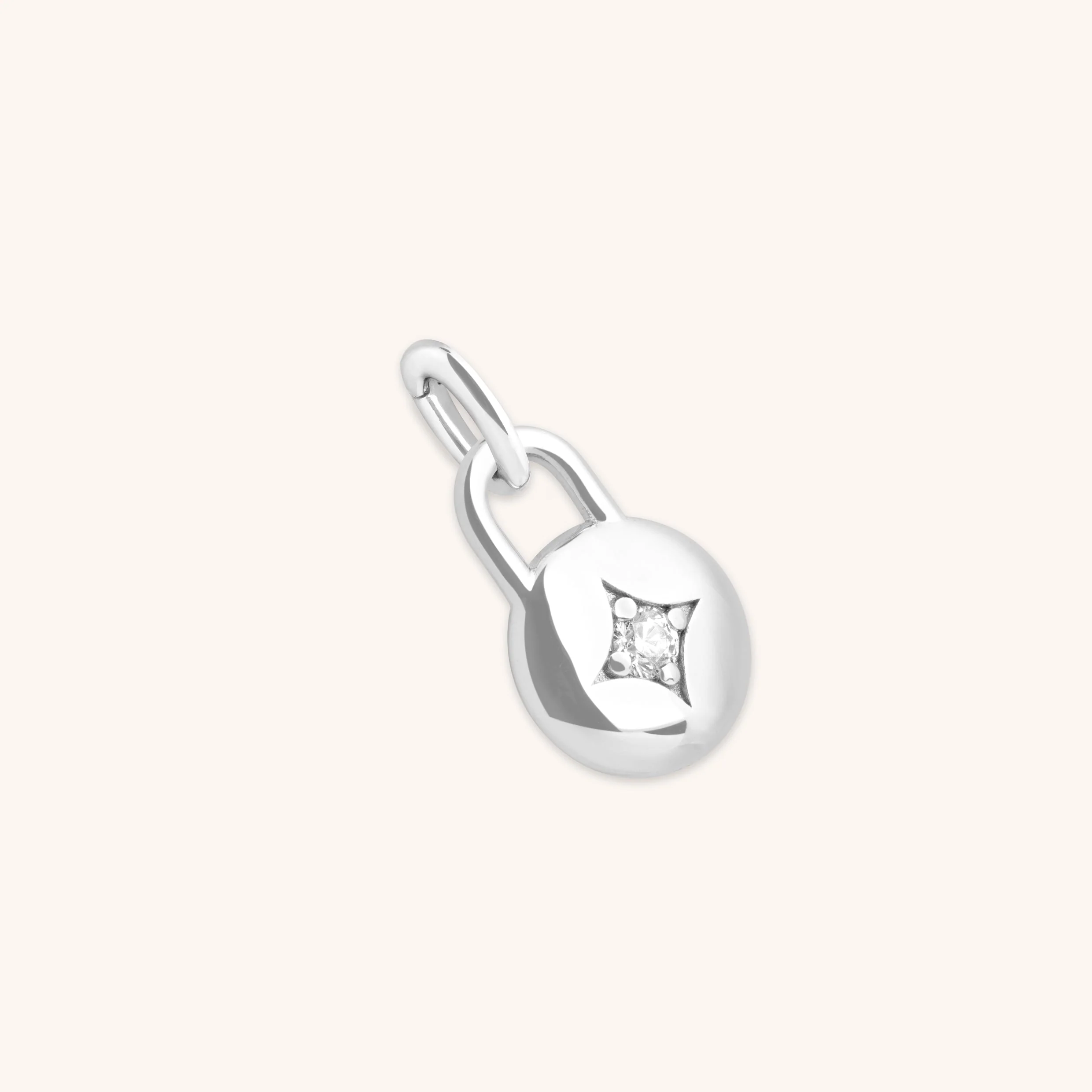 Crystal Clip Charm in Silver