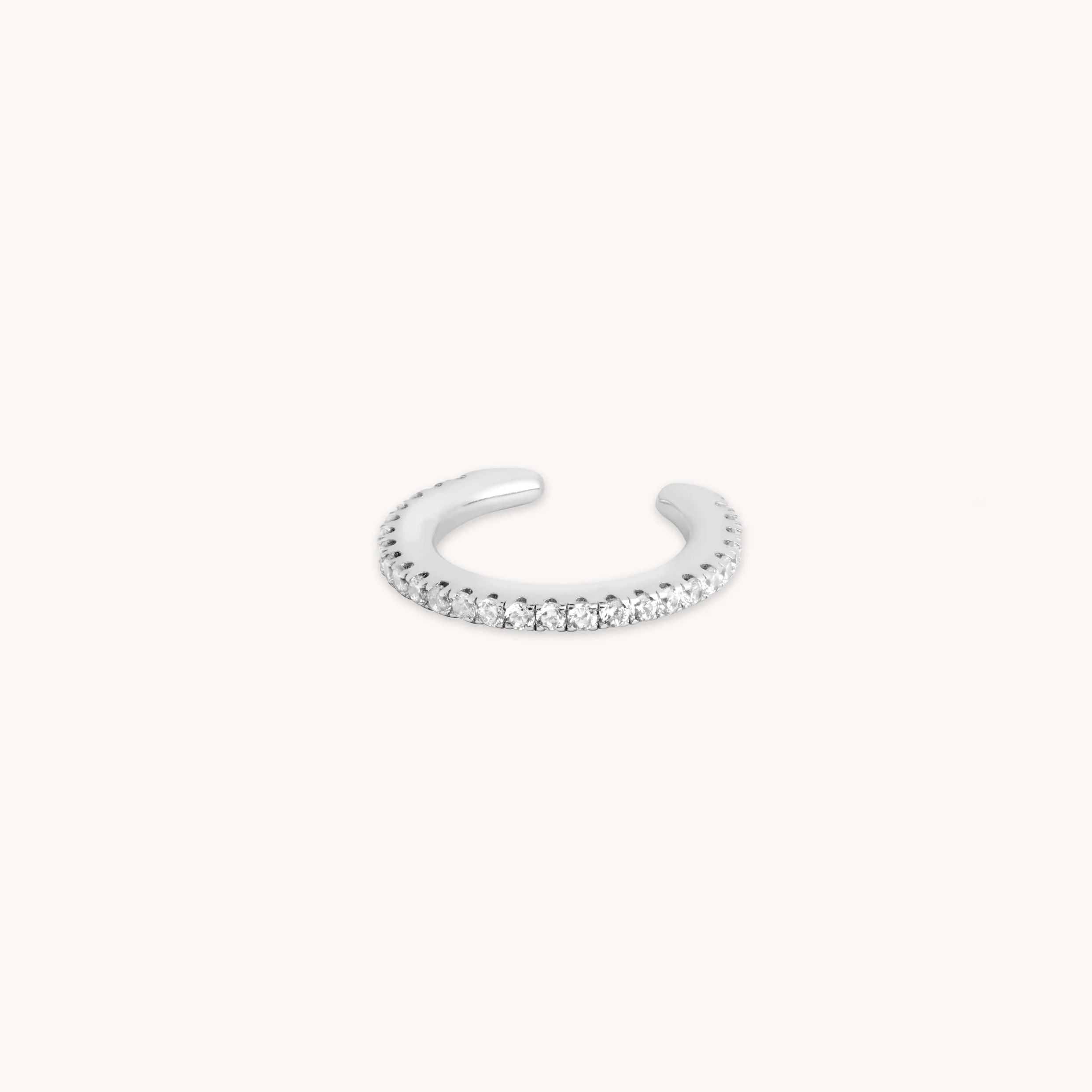 Crystal Ear Cuff in Silver