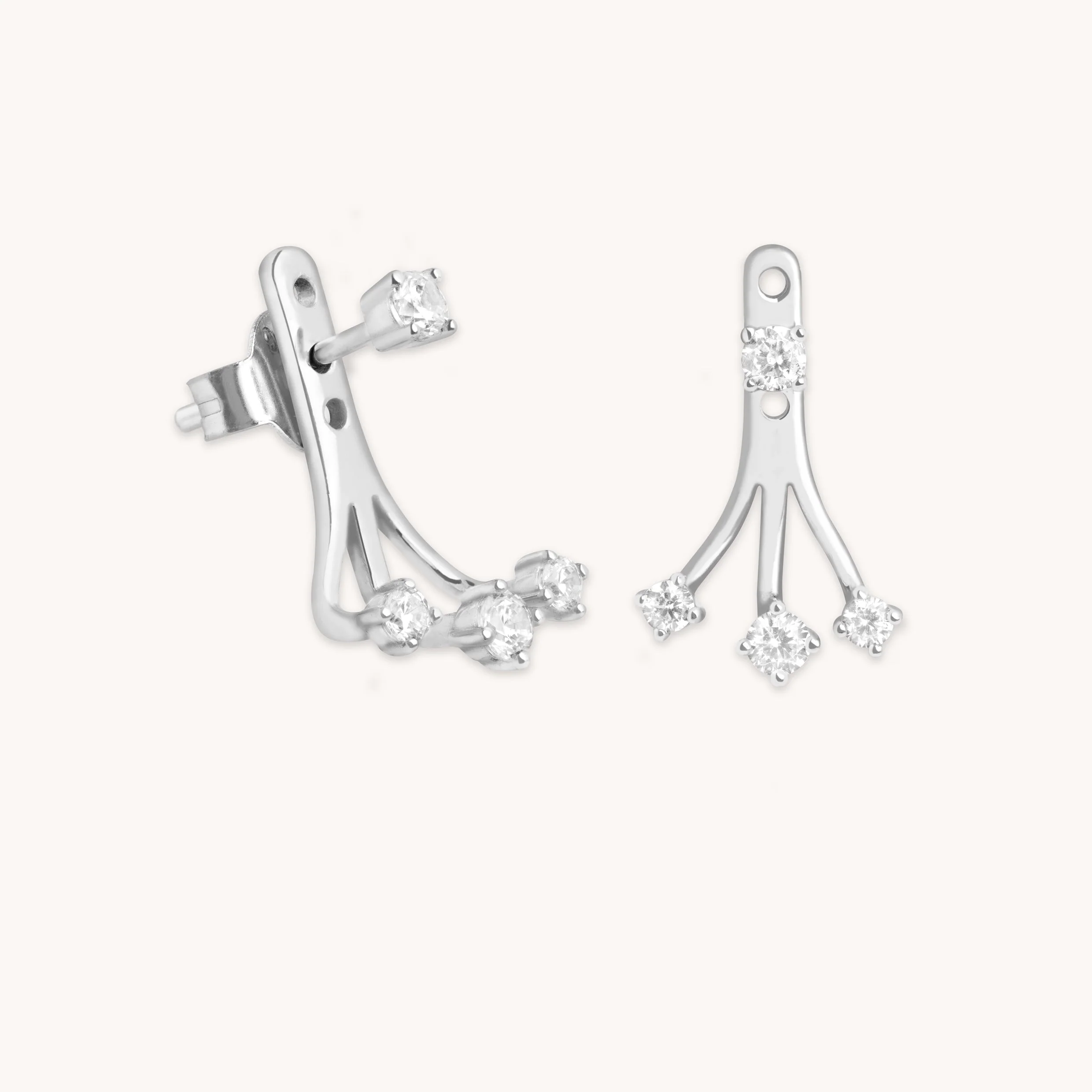 Crystal Ear Jacket in Silver