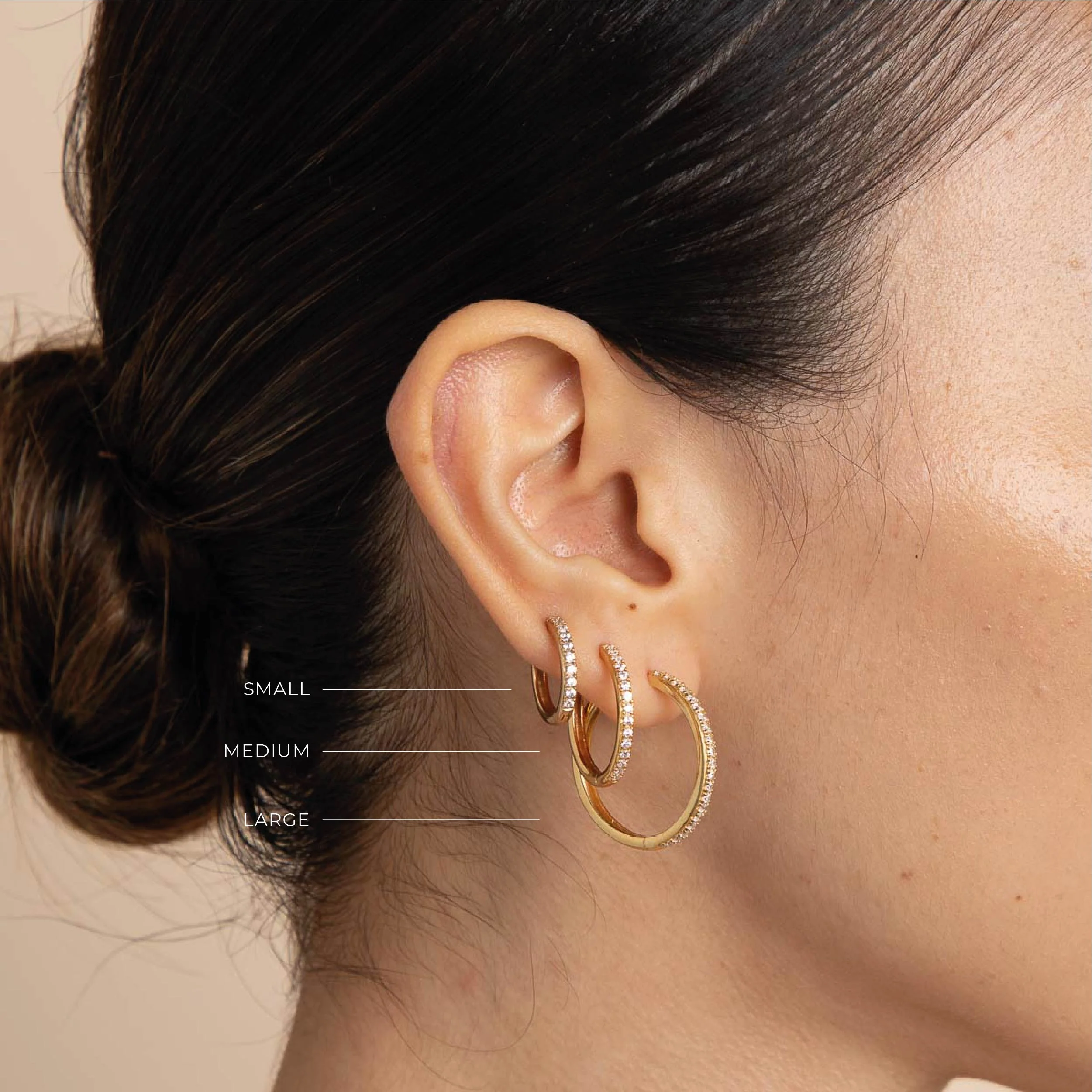 Essential Crystal Large Hoops in Gold - Image 3