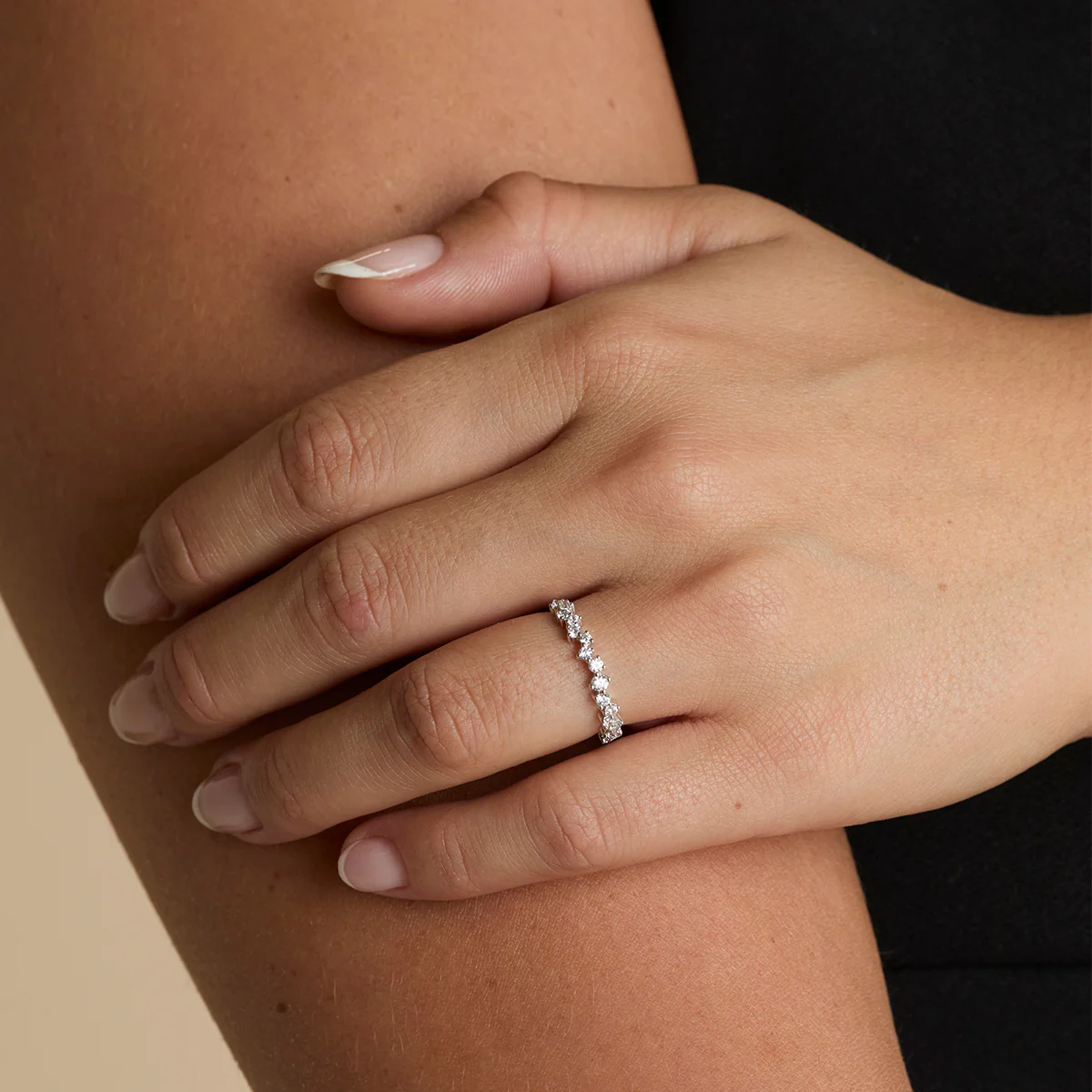 Crystal Scatter Band Ring in Silver - Image 2