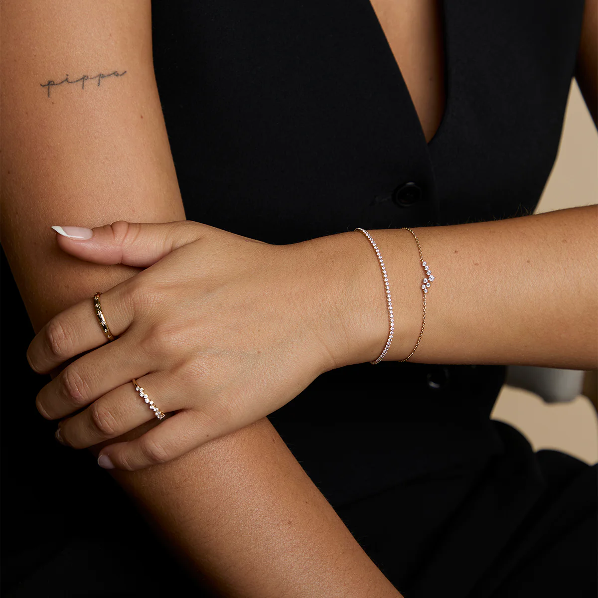 Crystal Scatter Bracelet in Gold - Image 4