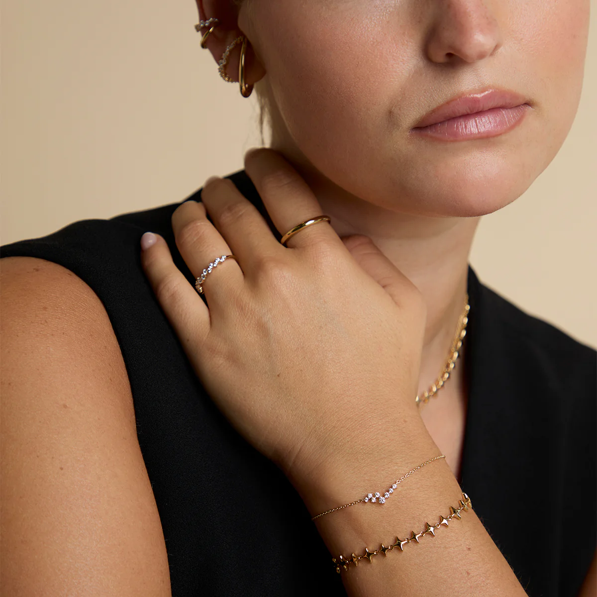 Crystal Scatter Bracelet in Gold - Image 5