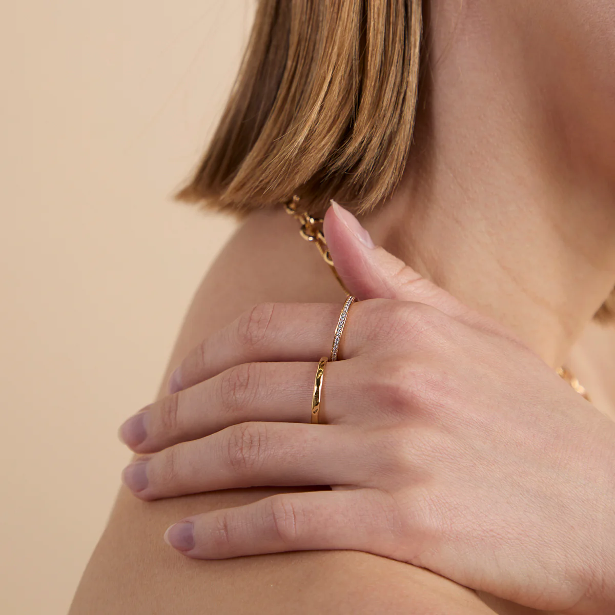 Crystal Stacking Ring in Gold - Image 4