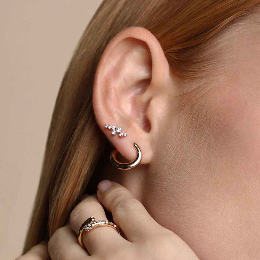 Crystal Trail Climber Studs in Gold - Image 4