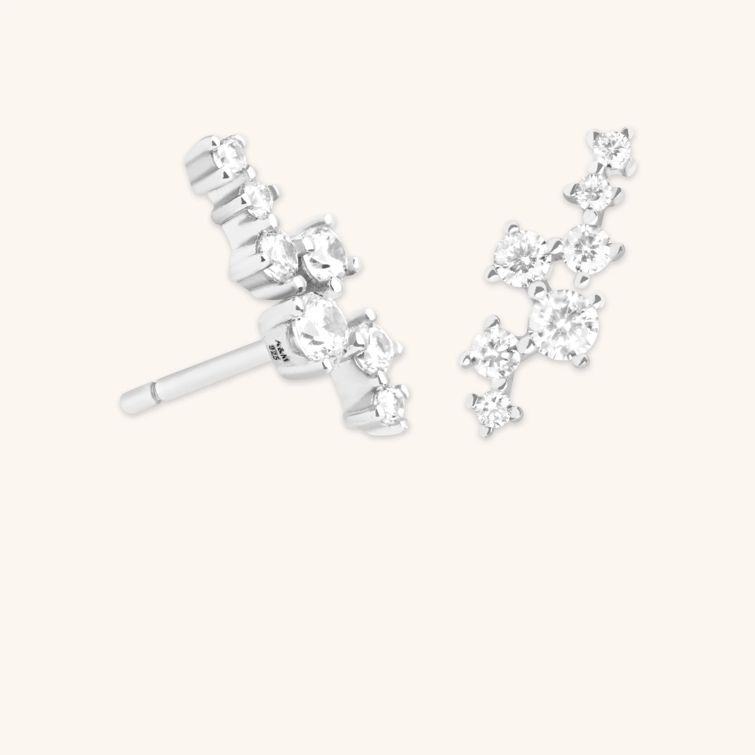 Crystal Trail Climber Studs in Silver