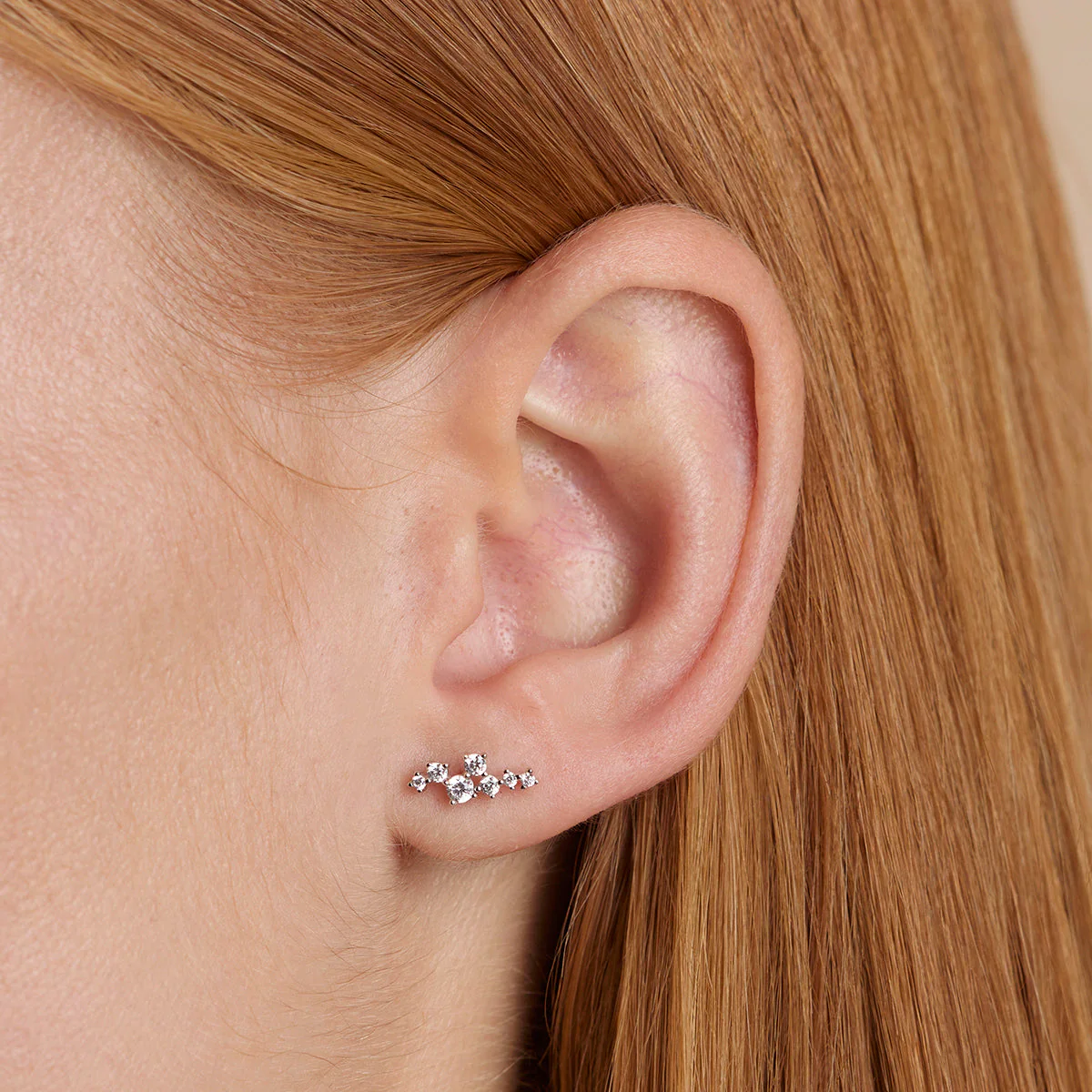 Crystal Trail Climber Studs in Silver - Image 2