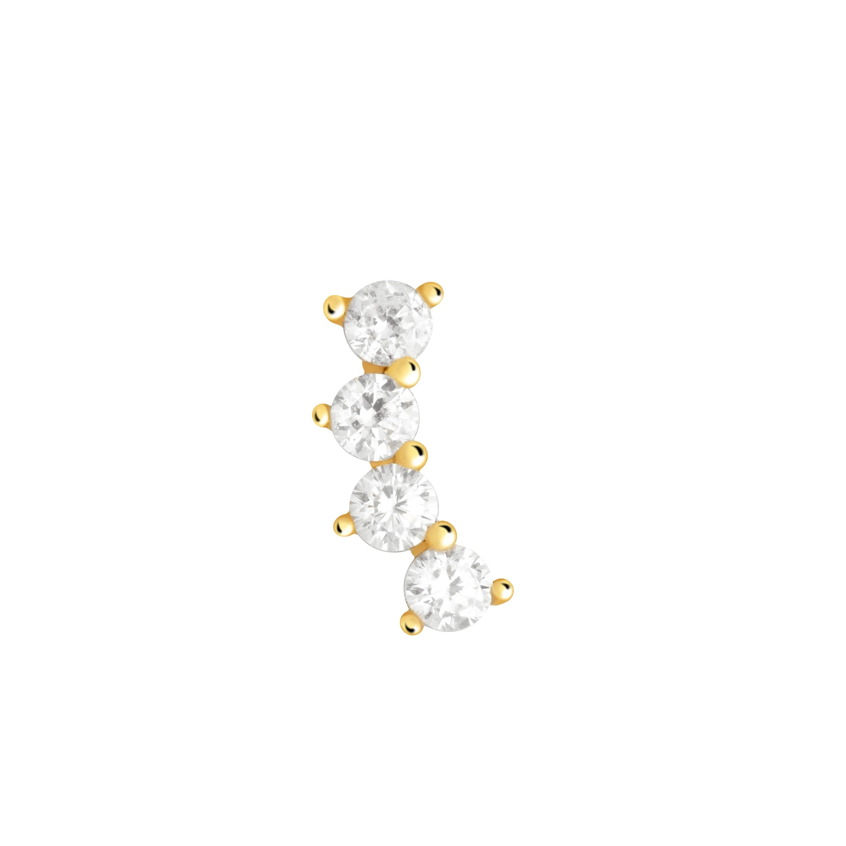 Curved Crystal Barbell in Gold - Image 3