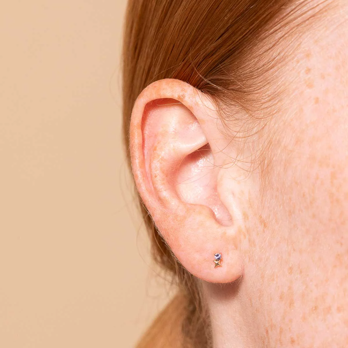 December Tanzanite Birthstone Earrings in Solid Gold - Image 2