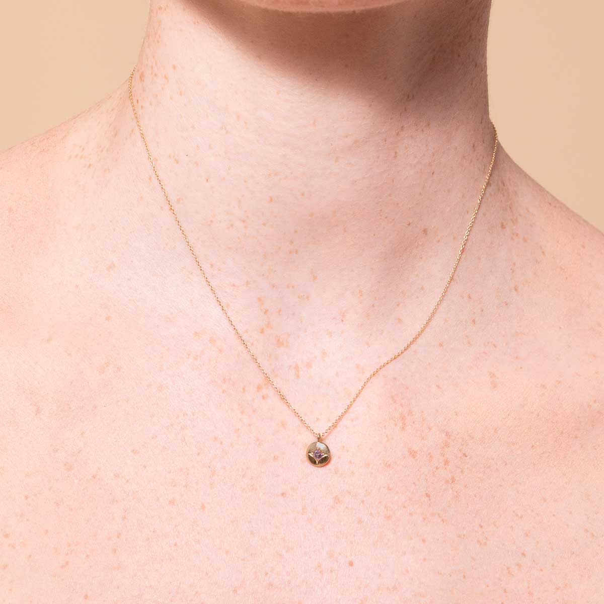 December Tanzanite Birthstone Necklace in Solid Gold - Image 2