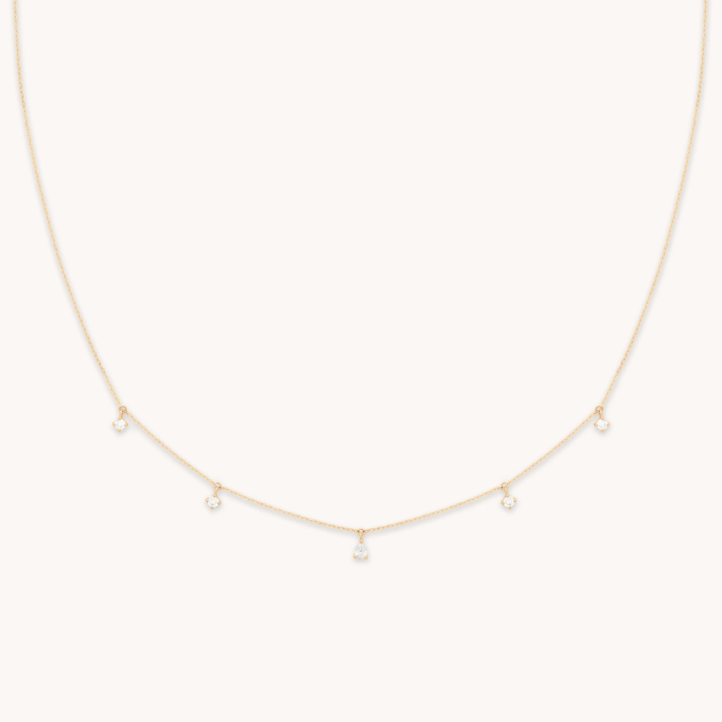 Diamond Charm Necklace in Solid Gold