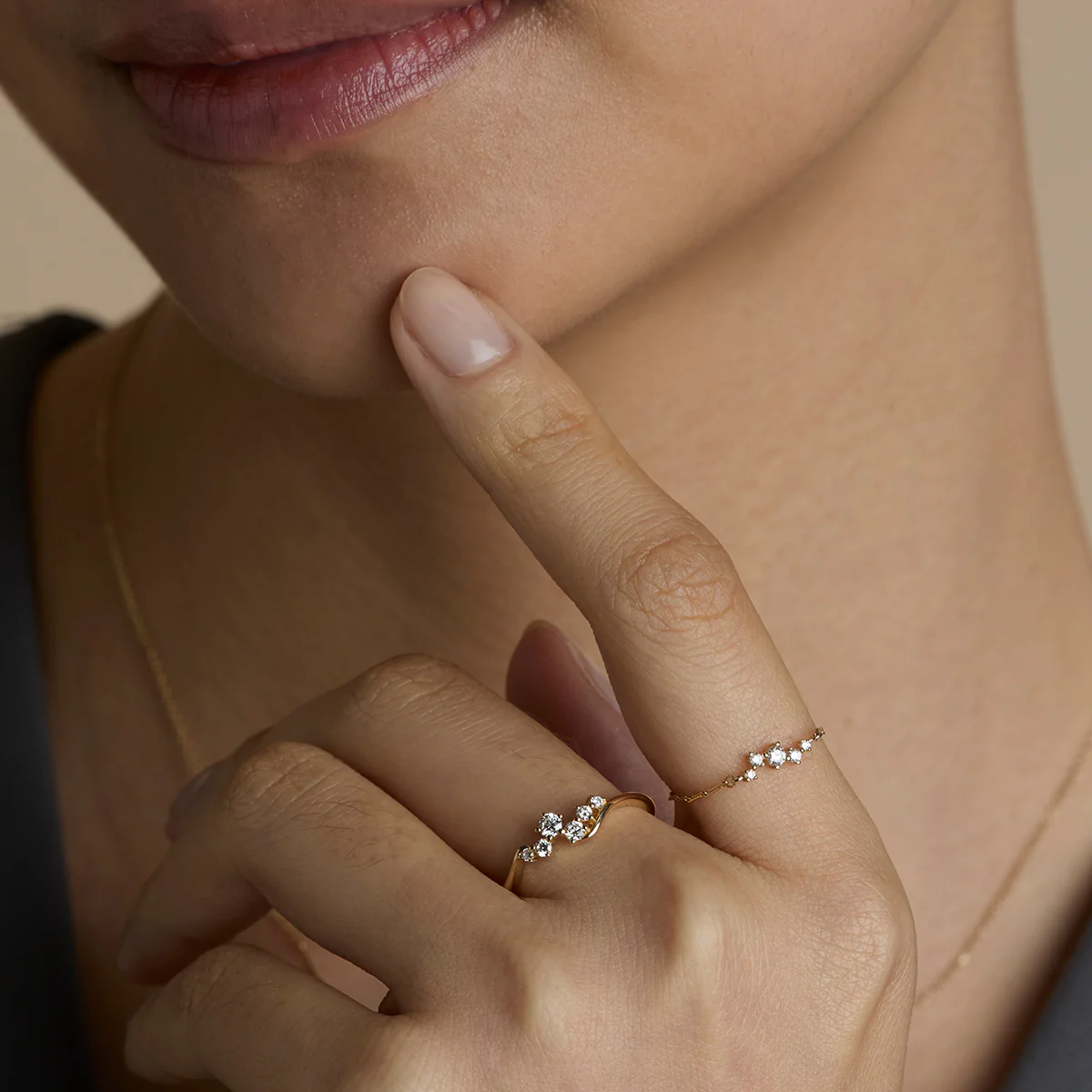 Diamond Cluster Ring in Solid Gold - Image 5
