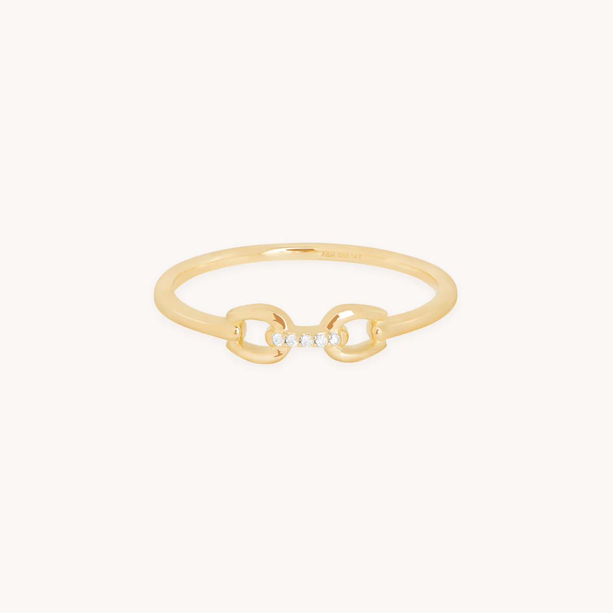 Diamond Hardware Ring in Solid Gold
