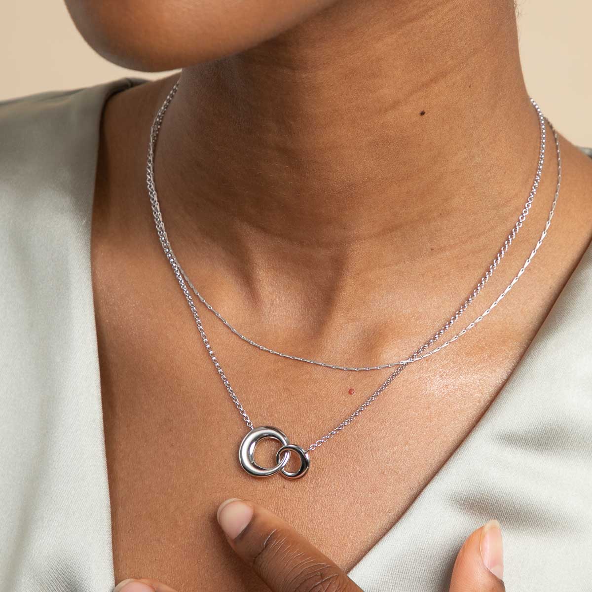 Dome Link Necklace in Silver - Image 3