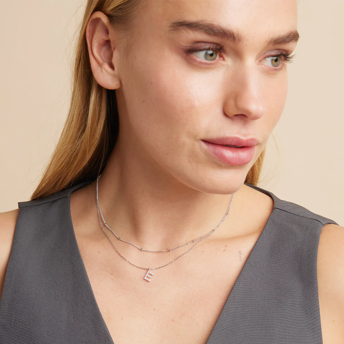 Essential Beaded Chain Necklace in Silver - Image 3